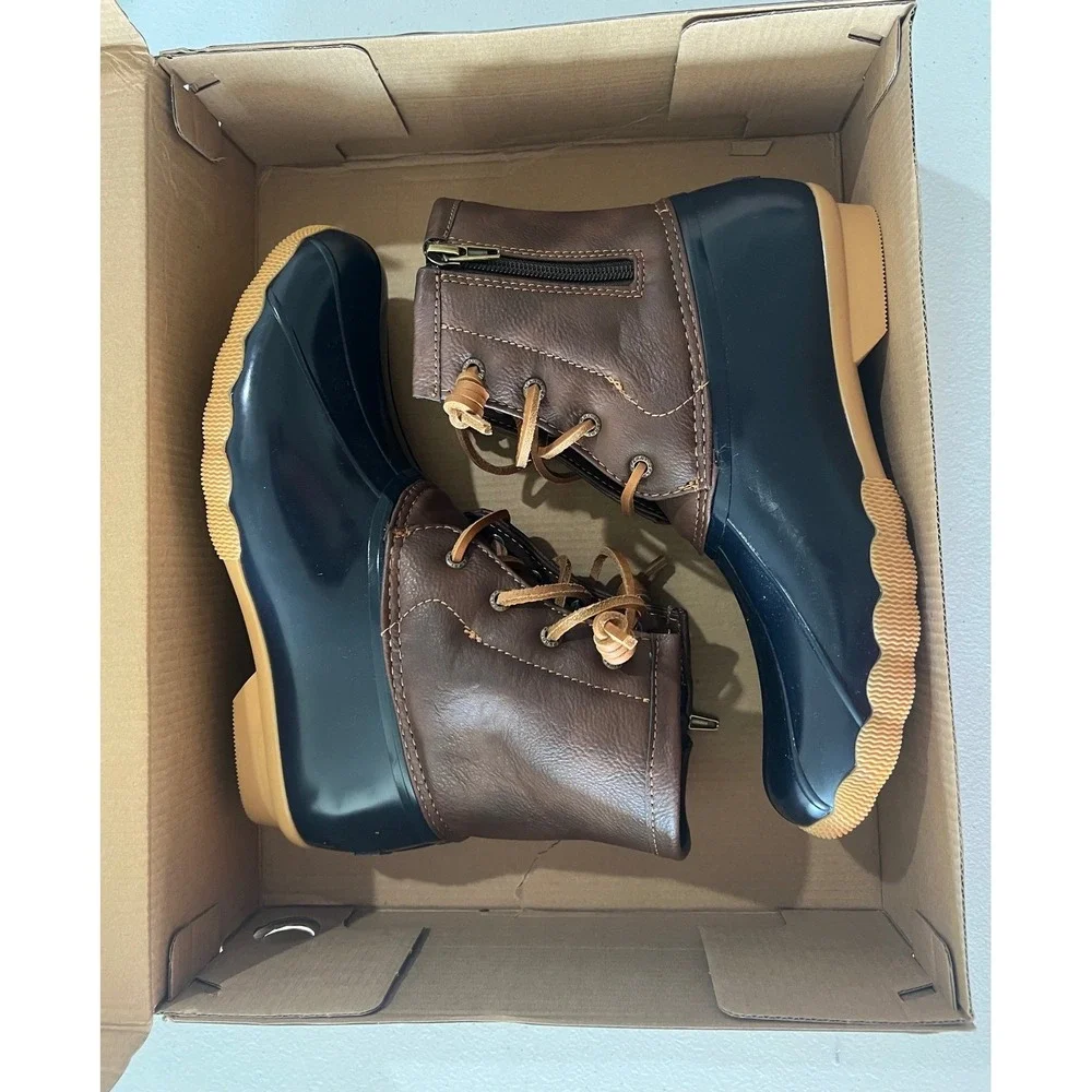 Sperry Saltwater Kids Girls Navy Rubber Rain‎ Boots Size 6M